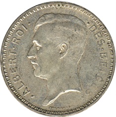 Albert I of Belgium,  1934  (Godefroid Devreese)   (Royal Mint of Belgium - Brussels)